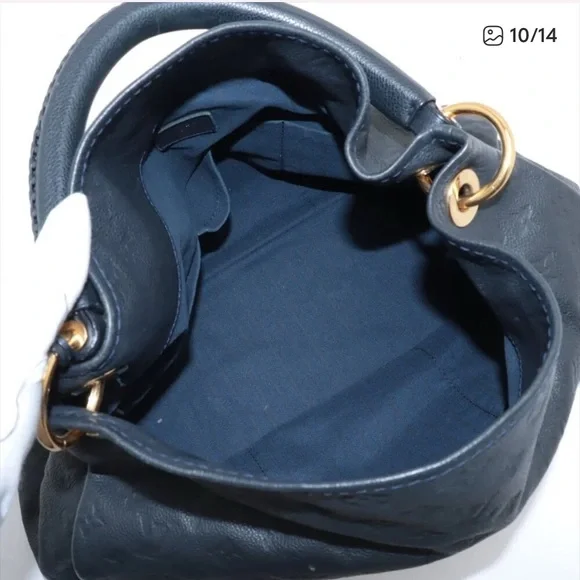 Louis Vuitton Navy Empreinte Embossed Monogram Shoulder Bag with Gold Hardware - Picture 10 of 11